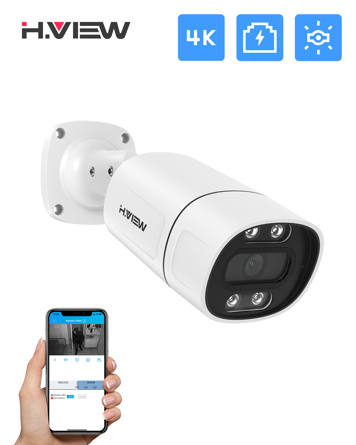 Home Security Ai - H.View 5Mp 8Mp 4K Ip Camera
