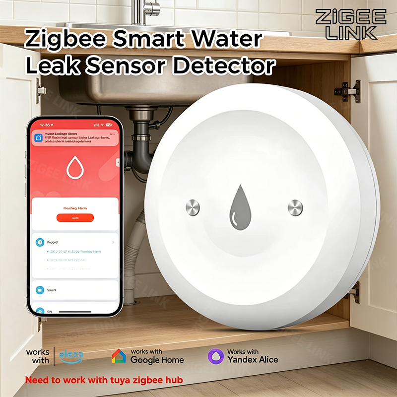 Home Security Monitor - Zigbee3.0 Smart Water Leak Sensor Smart
