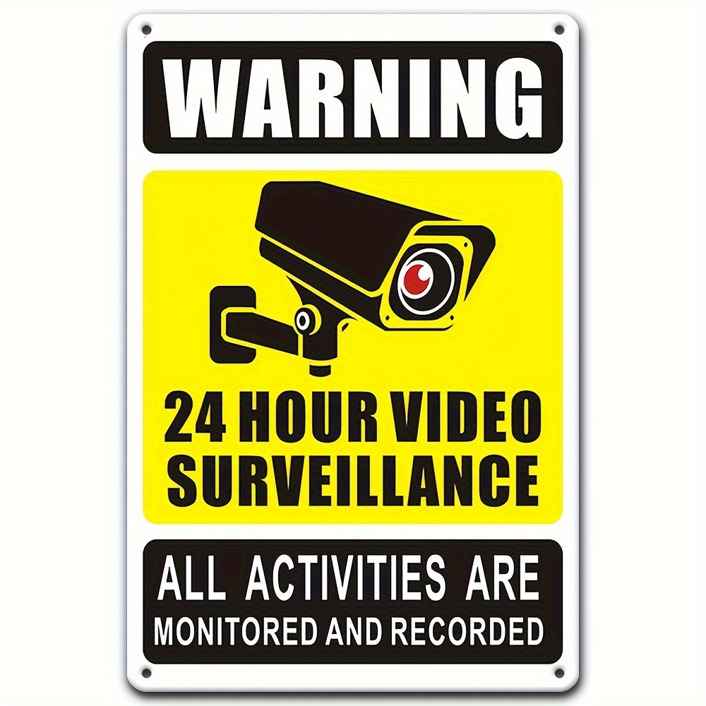 Home Security Electronics - 24/7 Video Surveillance Warning Sign -