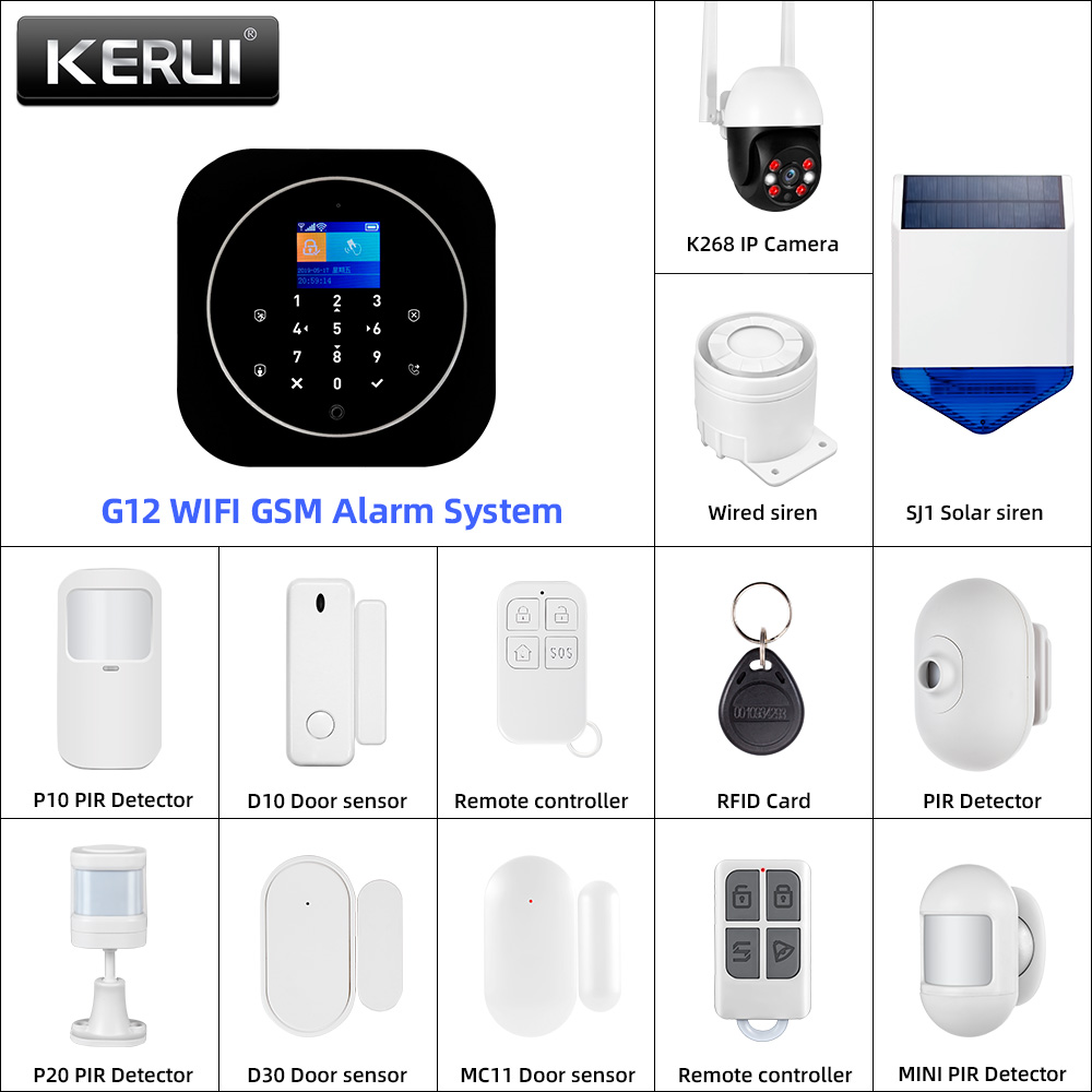 KERUI G12 2G Wifi Wireless Hom - Home Security Diy 评论和价格