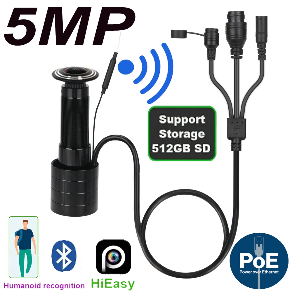 5MP Door Eye IP POE Camera Min - Home Security Diy 评论和价格