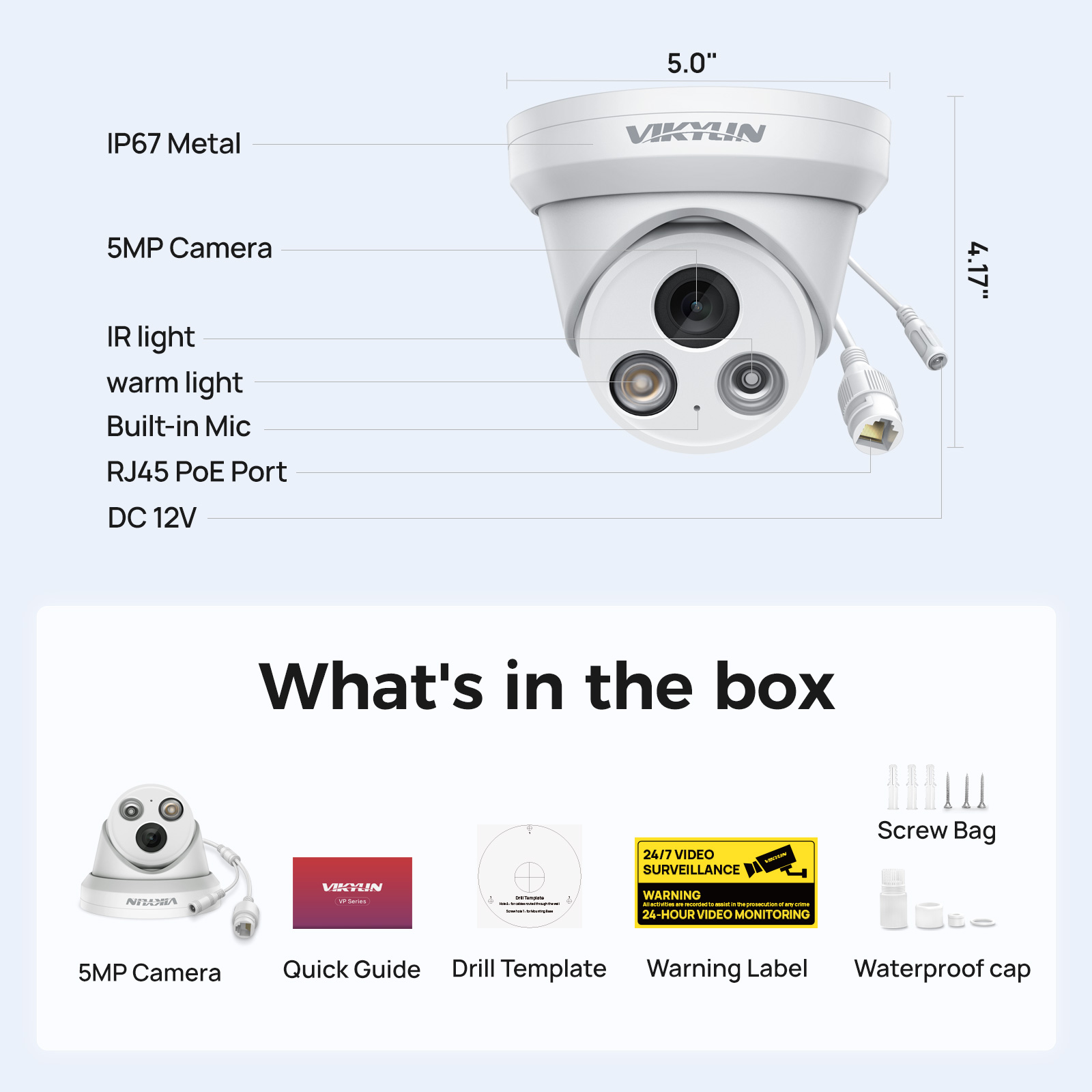 VIKYLIN 5MP Smart Dual Light I - Home Security Service 评论和价格