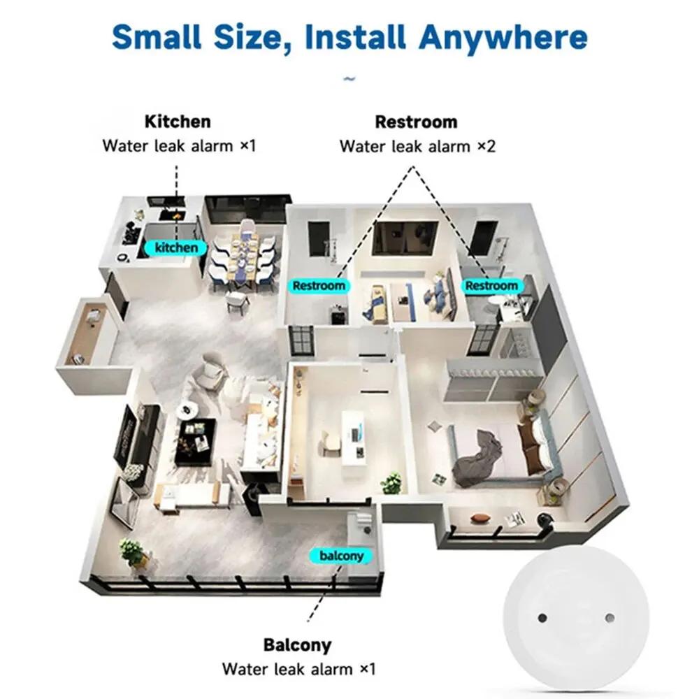 Zigbee3.0 Smart Water Leak Sen - Home Security Monitor 评论和价格