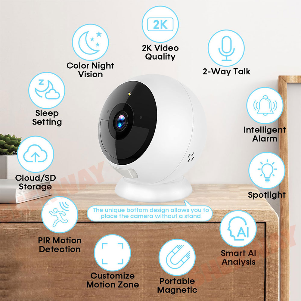 5MP 2K Magnetic Battery Securi - Home Security Ai 评论和价格