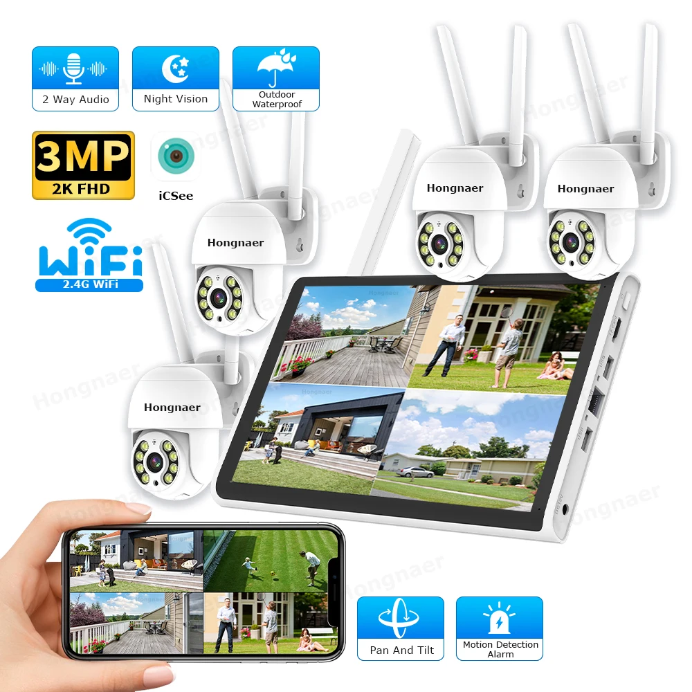 2026 Hongnaer 3MP 4 Channel Wi - Home Security Camera 评论和价格