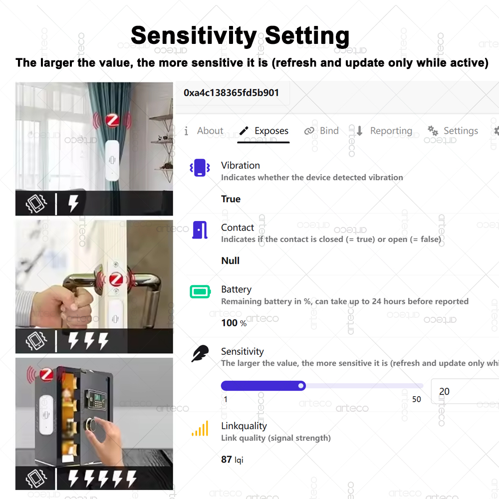 Smart ZigBee 3.0 Vibration Sen - Home Security Monitor 评论和价格