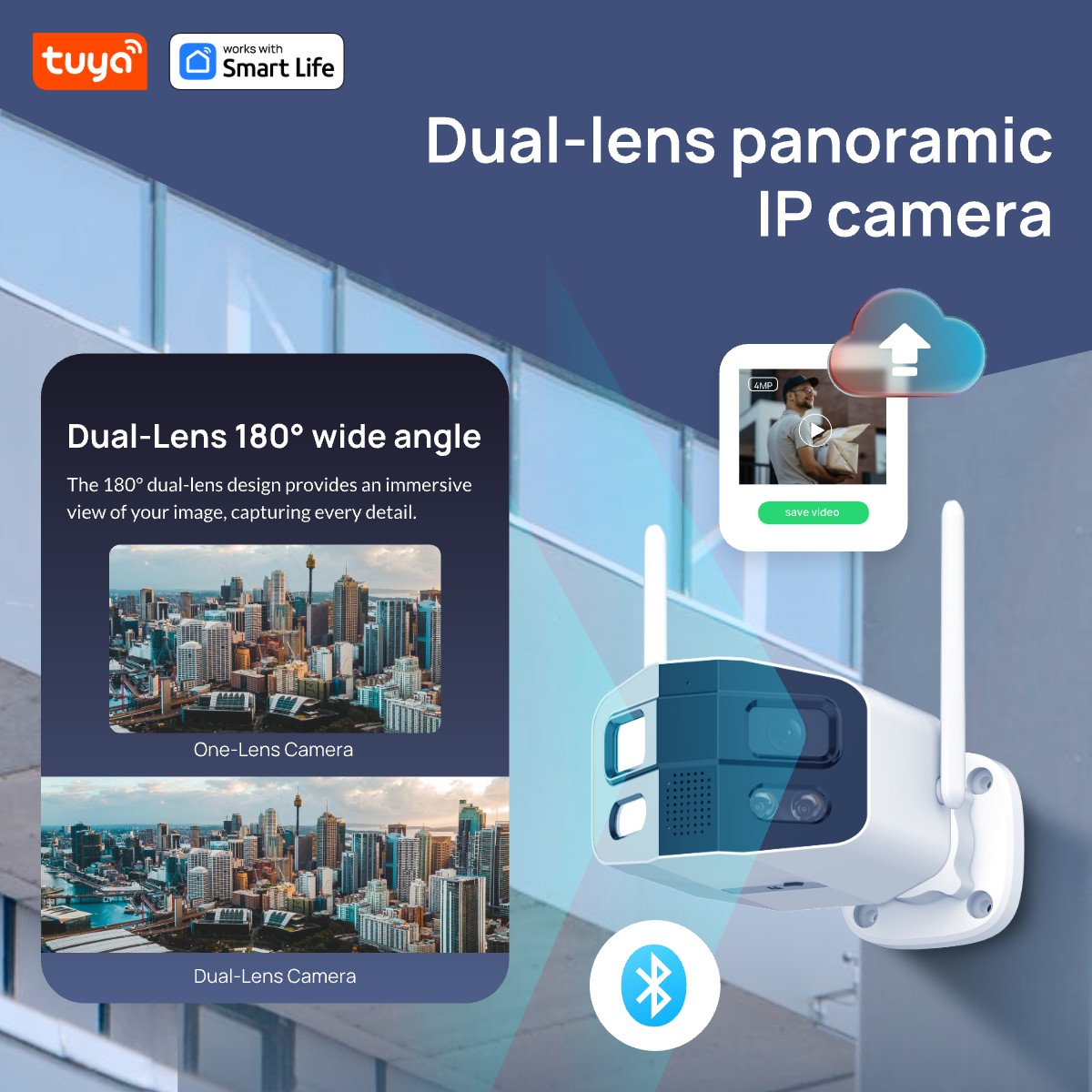 Tuya Smart 4MP 2.5K Dual-Lens  - Home Security Camera Xiaomi 评论和价格