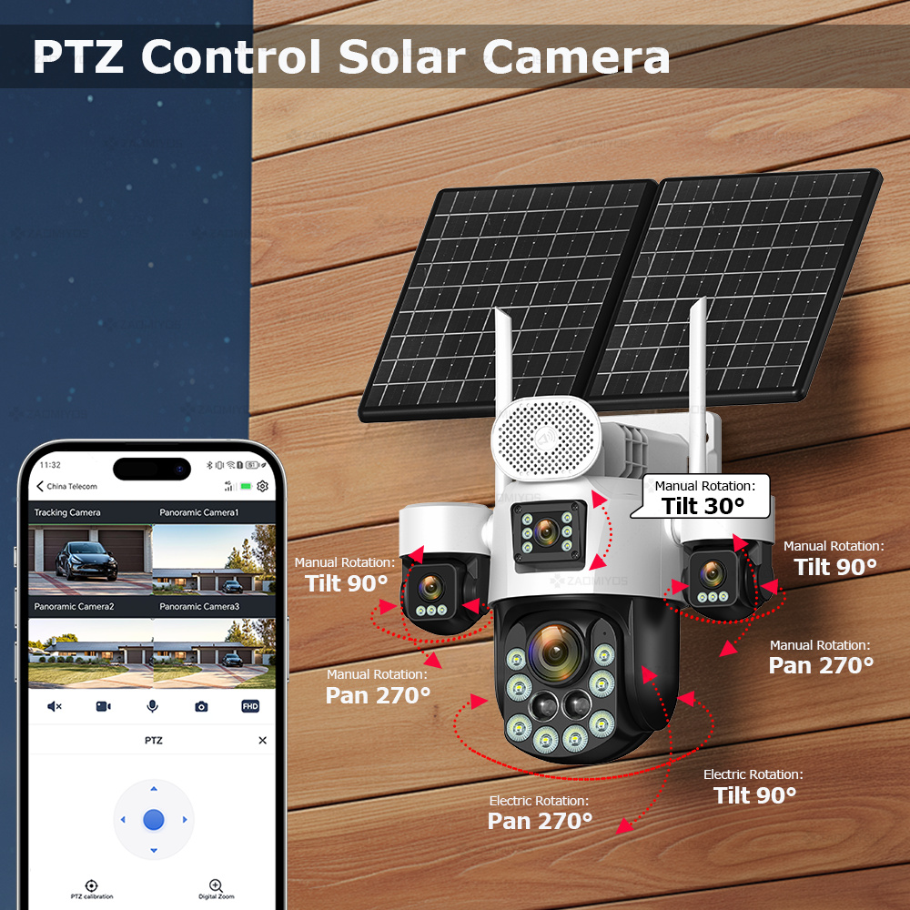 4 Lens Outdoor 360° Surveillan - Home Security Diy 评论和价格