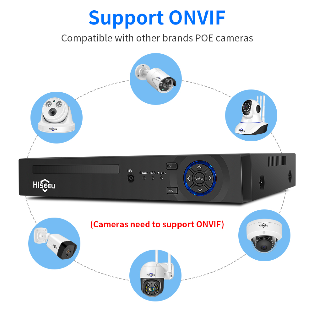 Hiseeu 4CH 10CH 16CH 4K 8MP 5M - Home Security Camera 评论和价格