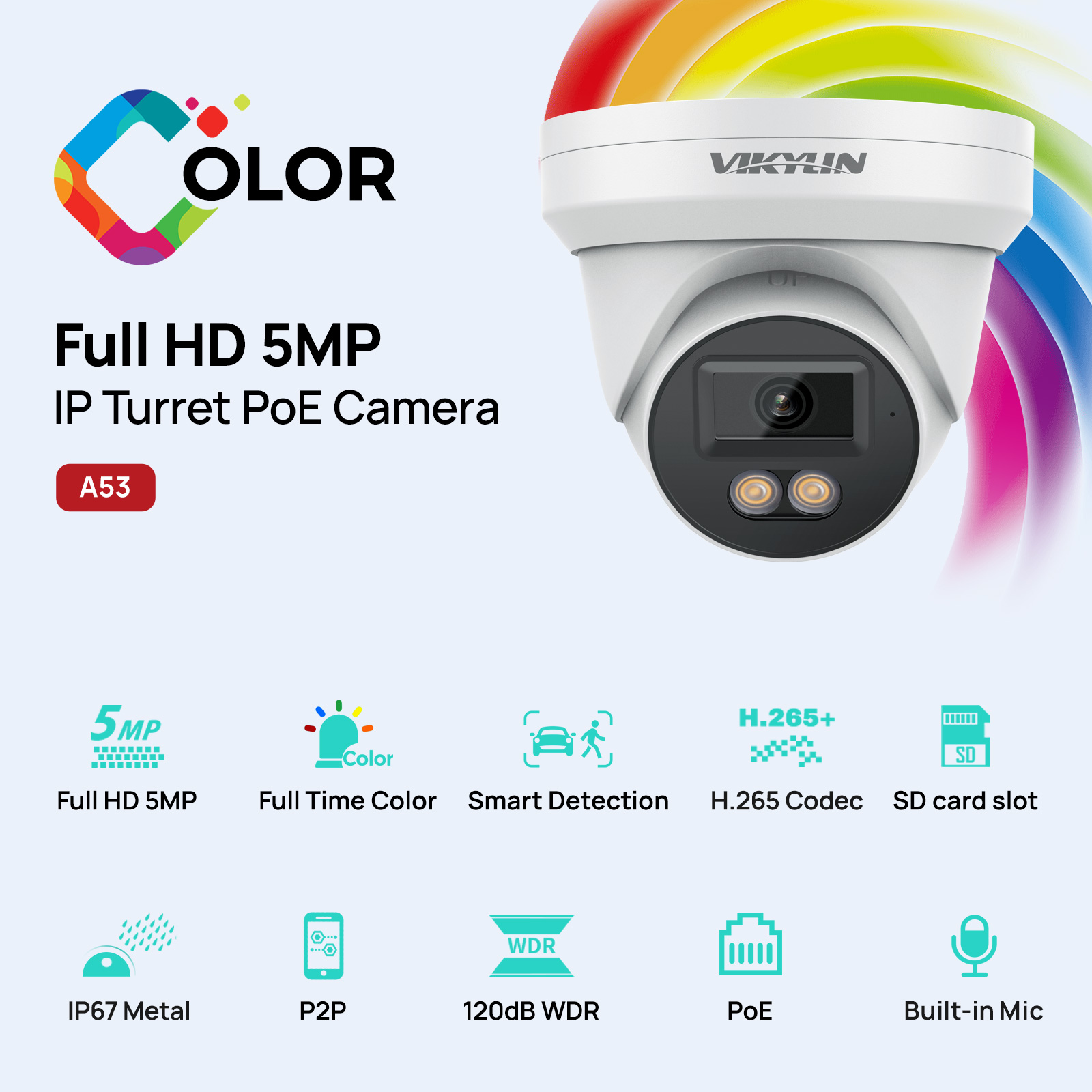VIKYLIN 5MP IP Security Camera - Home Security Service 评论和价格