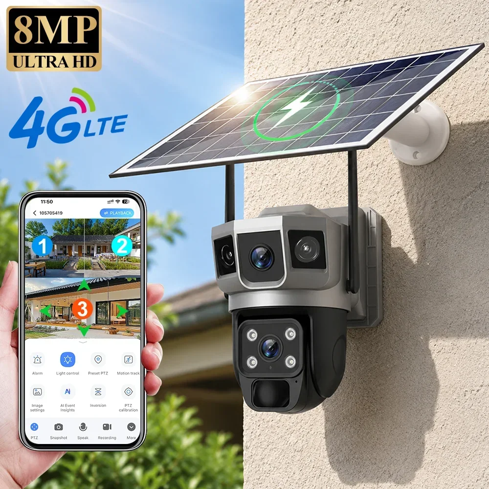 V380 4K 3 Screens 4G Camera So - Home Security Ai 评论和价格