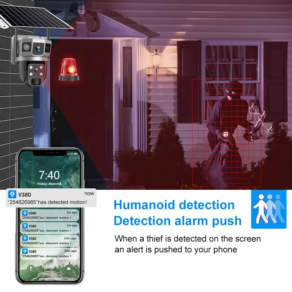 V380 4K 3 Screens 4G Camera So - Home Security Ai 评论和价格