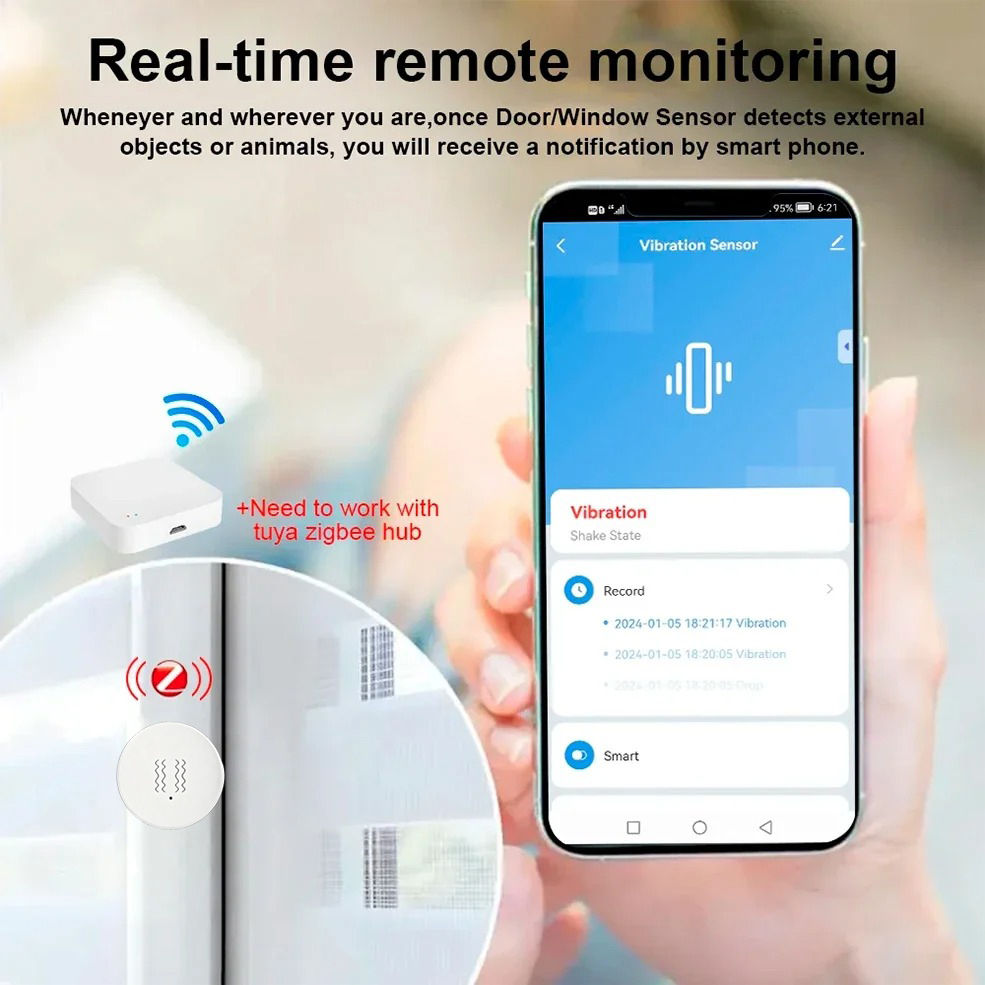 Tuya ZigBee Smart Vibration &  - Home Security Monitor 评论和价格