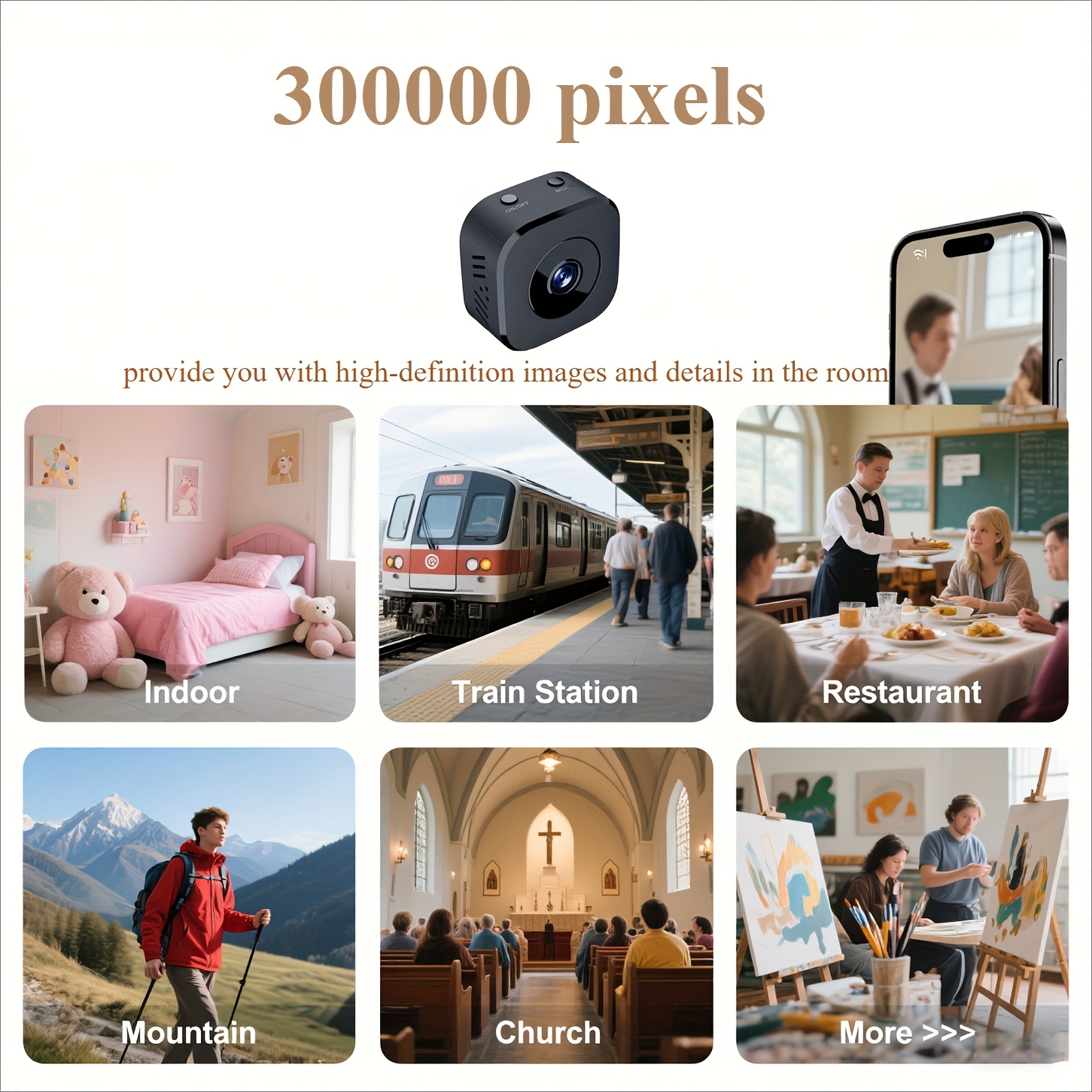 1080P HD Mini WiFi Camera Indo - Home Security Camera 评论和价格