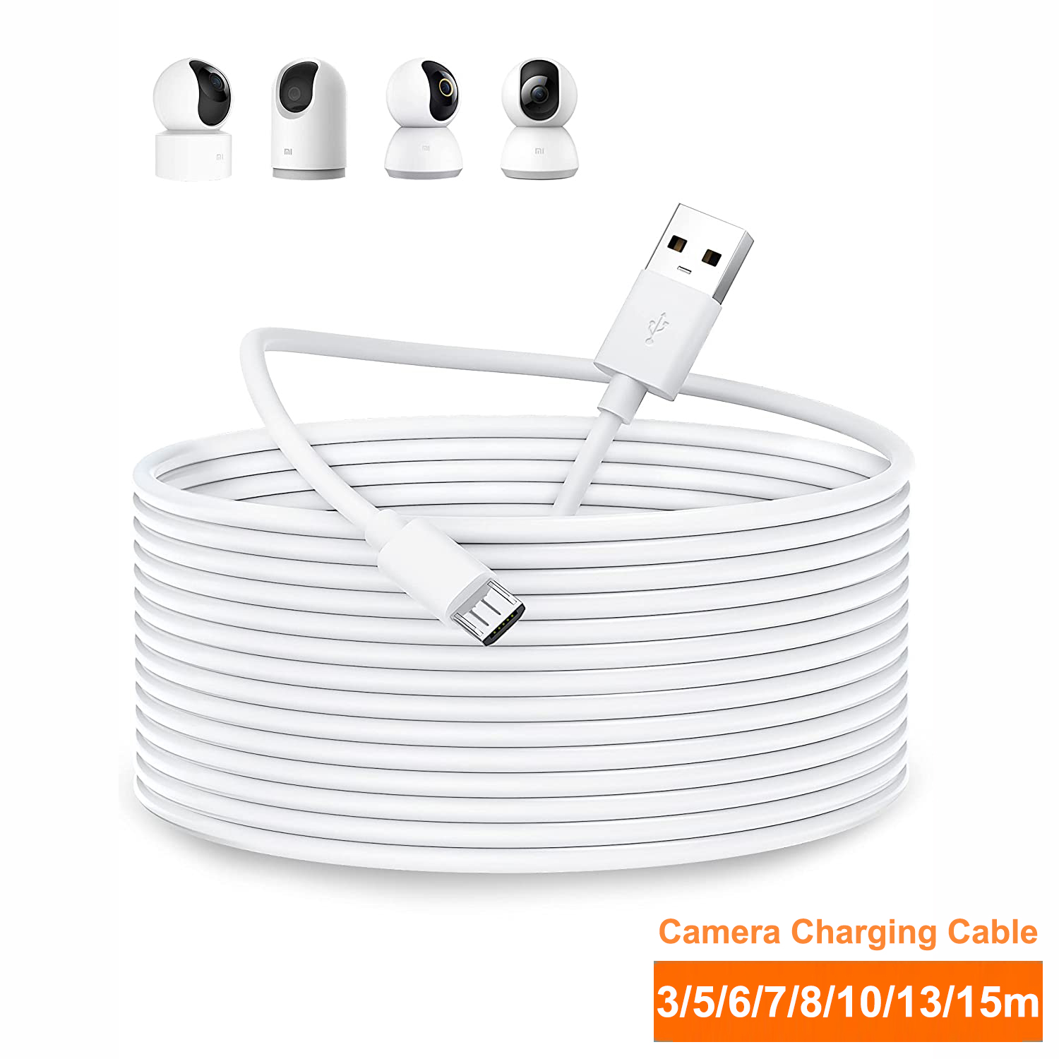 3~13m Micro USB Extension Cabl - Home Security Camera Xiaomi 评论和价格