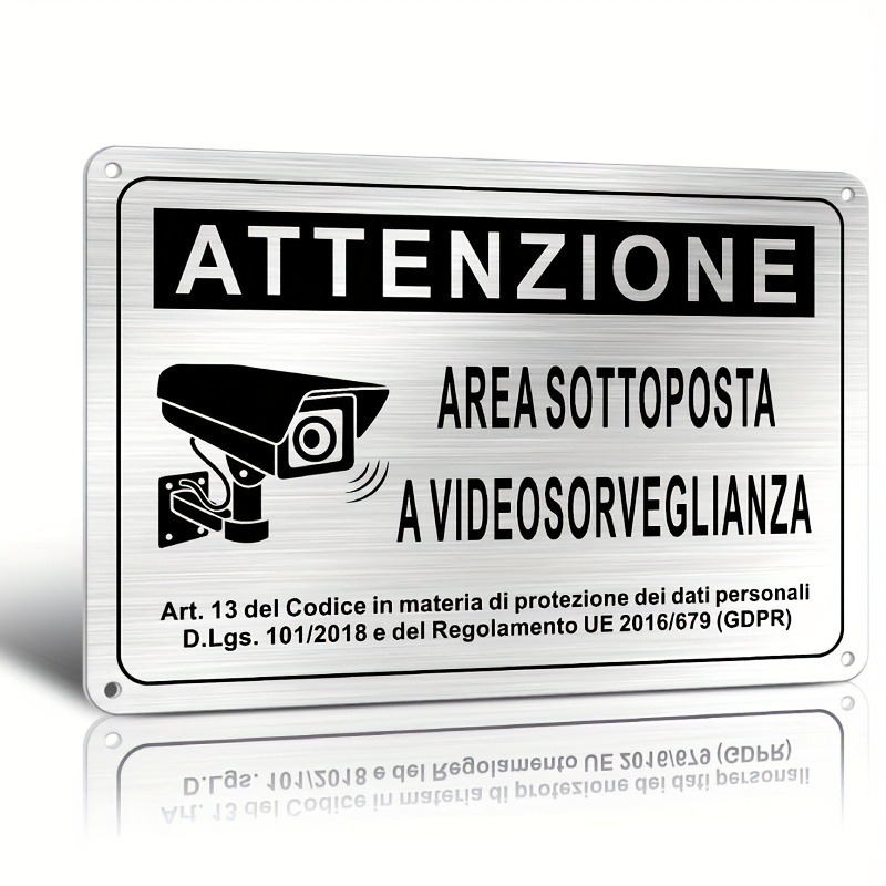 Italian Security Sign 20X30cm  - Home Security Camera 评论和价格