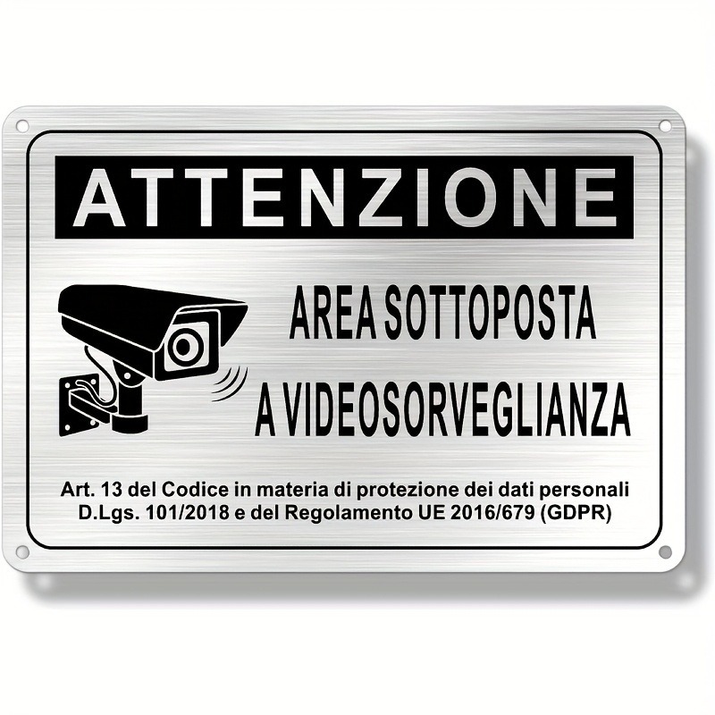Italian Security Sign 20X30cm  - Home Security Camera 评论和价格