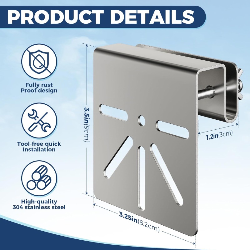 No Drill Stainless Steel Gutte - Home Security Eufy 评论和价格
